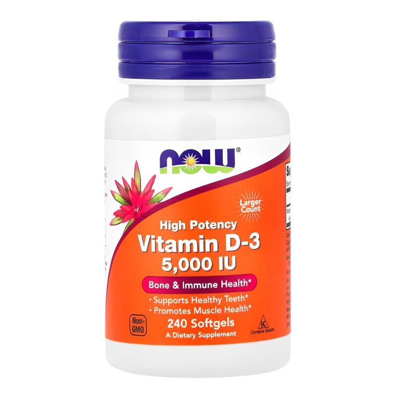 Vitamin D3 5000iu High Potance Now 240 Softgels