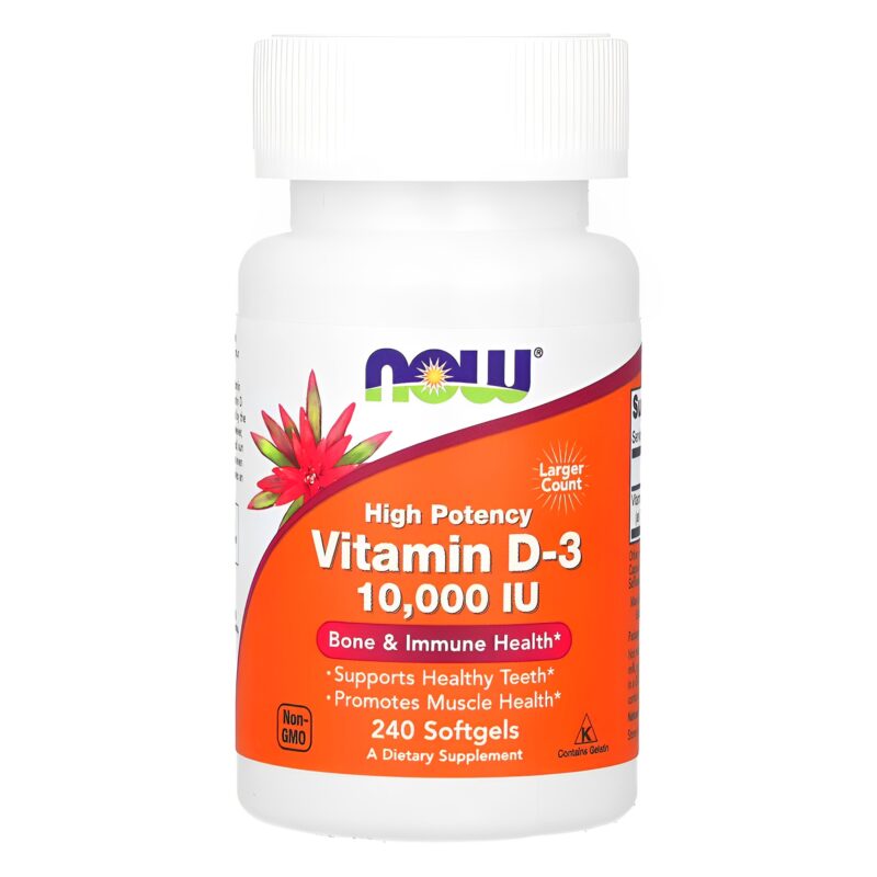 Now Foods Vitamin D3 250mcg High Potency 240 Softgels
