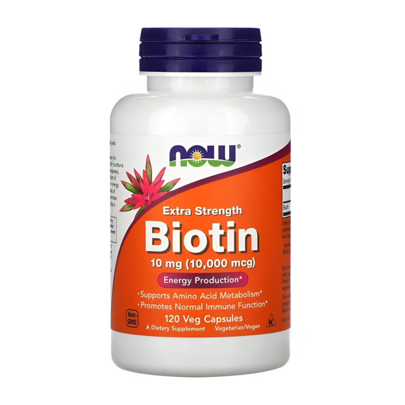 BIOTIN 10 mg Extra Strength Now Foods 120 VEG CAPS