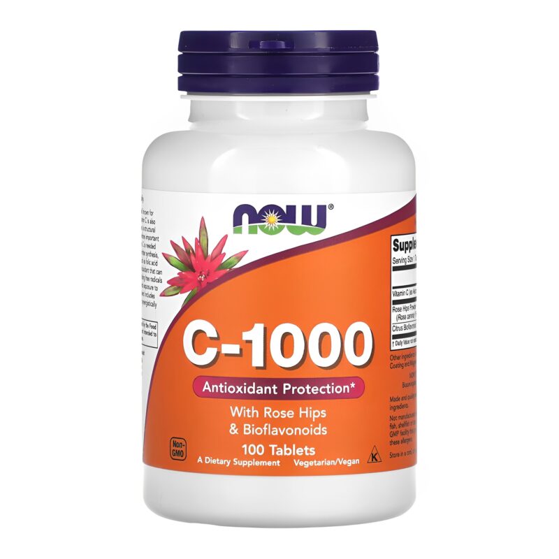 Vitamin C 1000mg and Rosehip Now Foods 100Tabls
