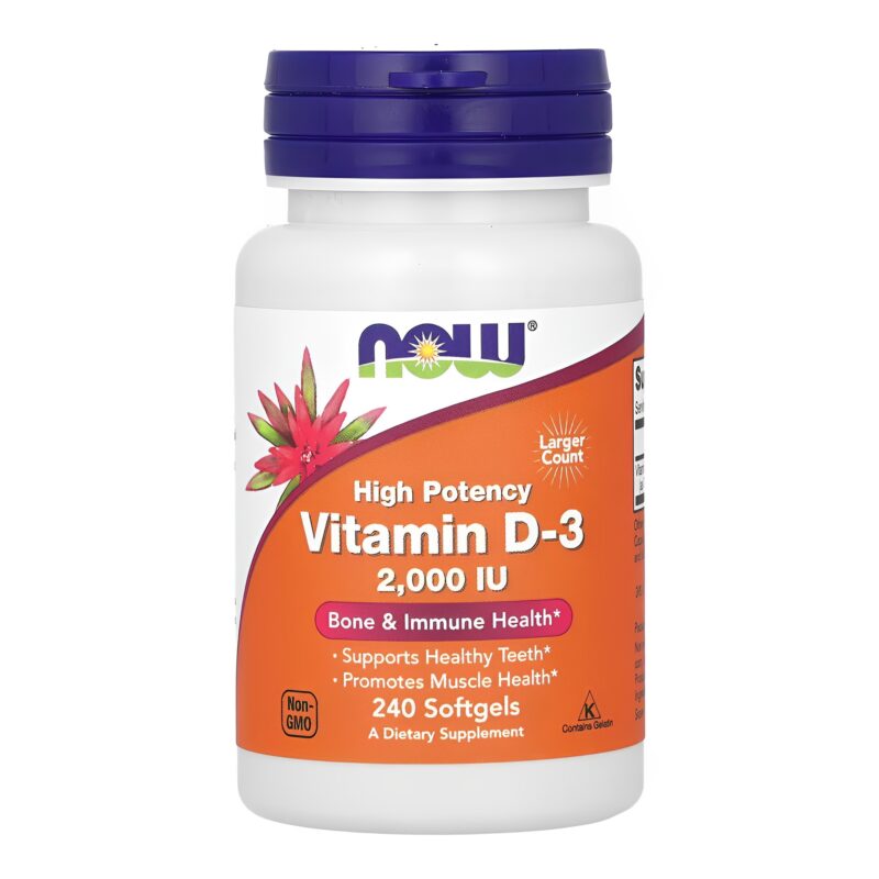 Vitamin D3 2000 iu High Potency Now Foods 240 Softgels