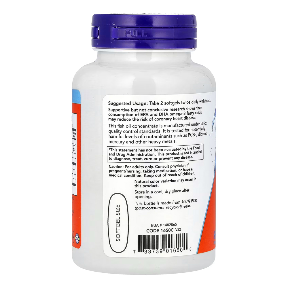 Omega-3 molecularly distilled now foods 100softgels
