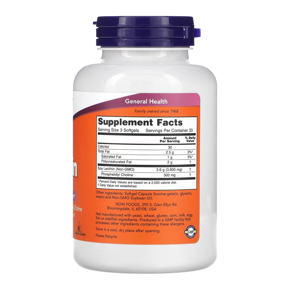 Lecithin Lecithin 1200mg Now Foods 100cap Softgels