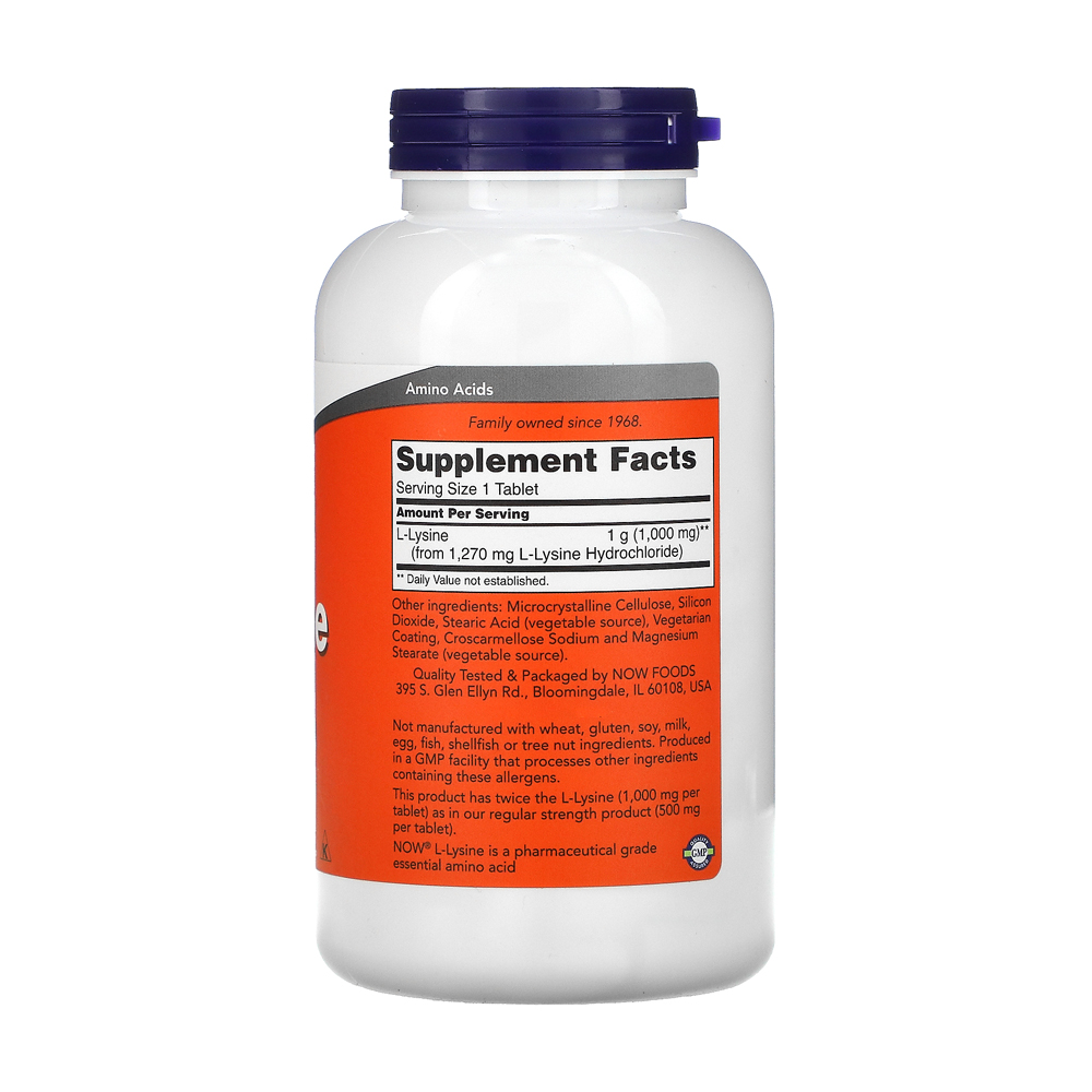 L-lysine now foods 1000mg l-lysine 250 tabs