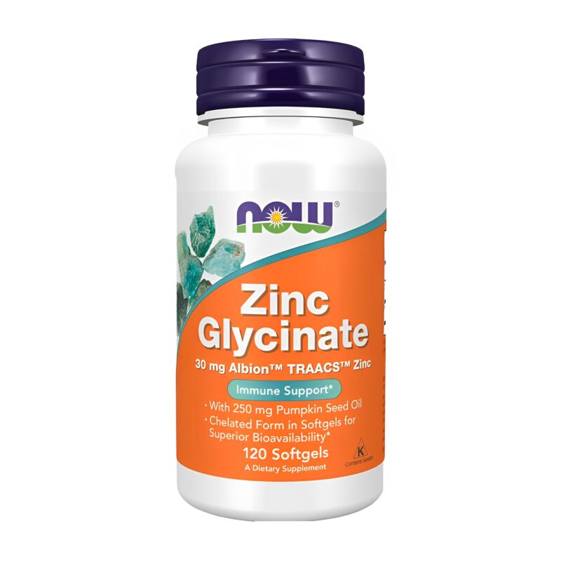 Zinc Glycinate 30mg Now Foods Zinc Glycinate 120 Softgels