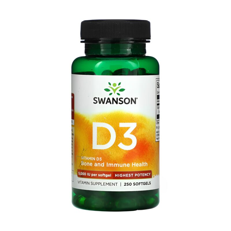 Vitamin D3 5000 IU Swanson 250 Softgels supplement