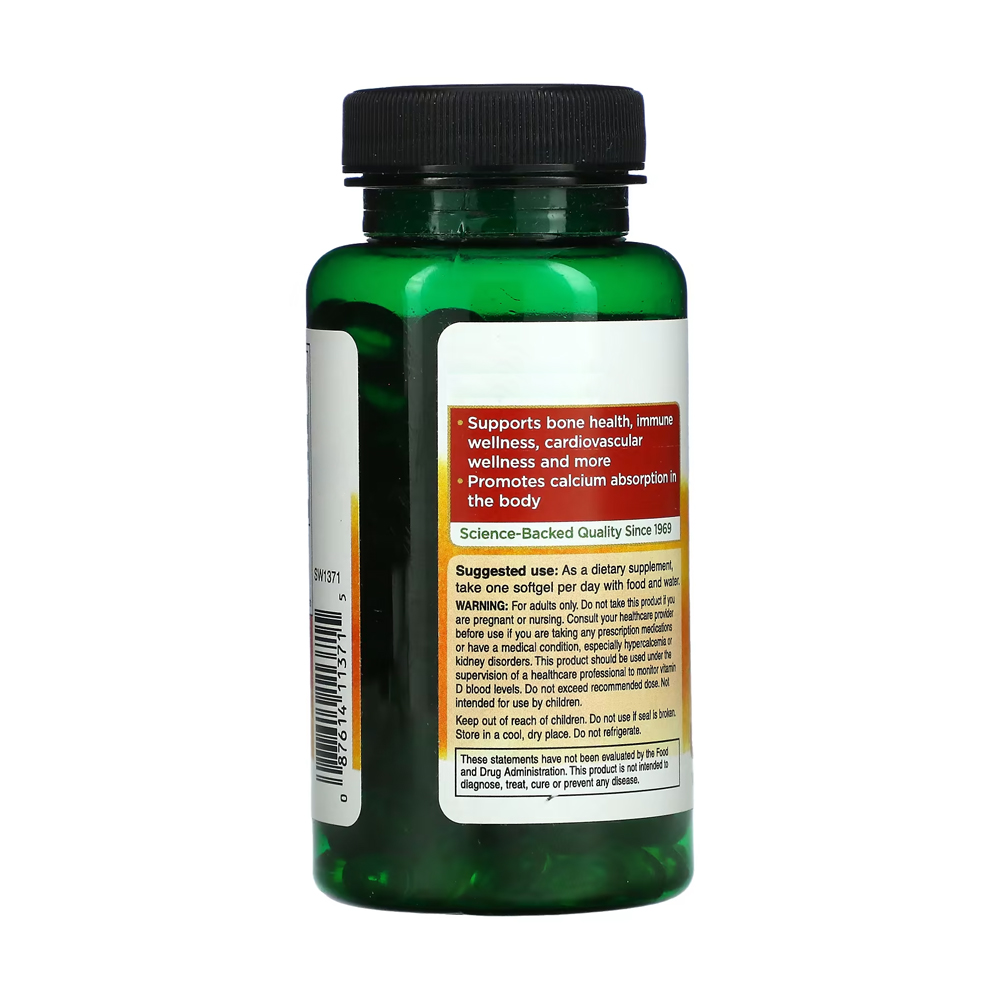 Vitamin D3 5000 IU Swanson 250 Softgels supplement