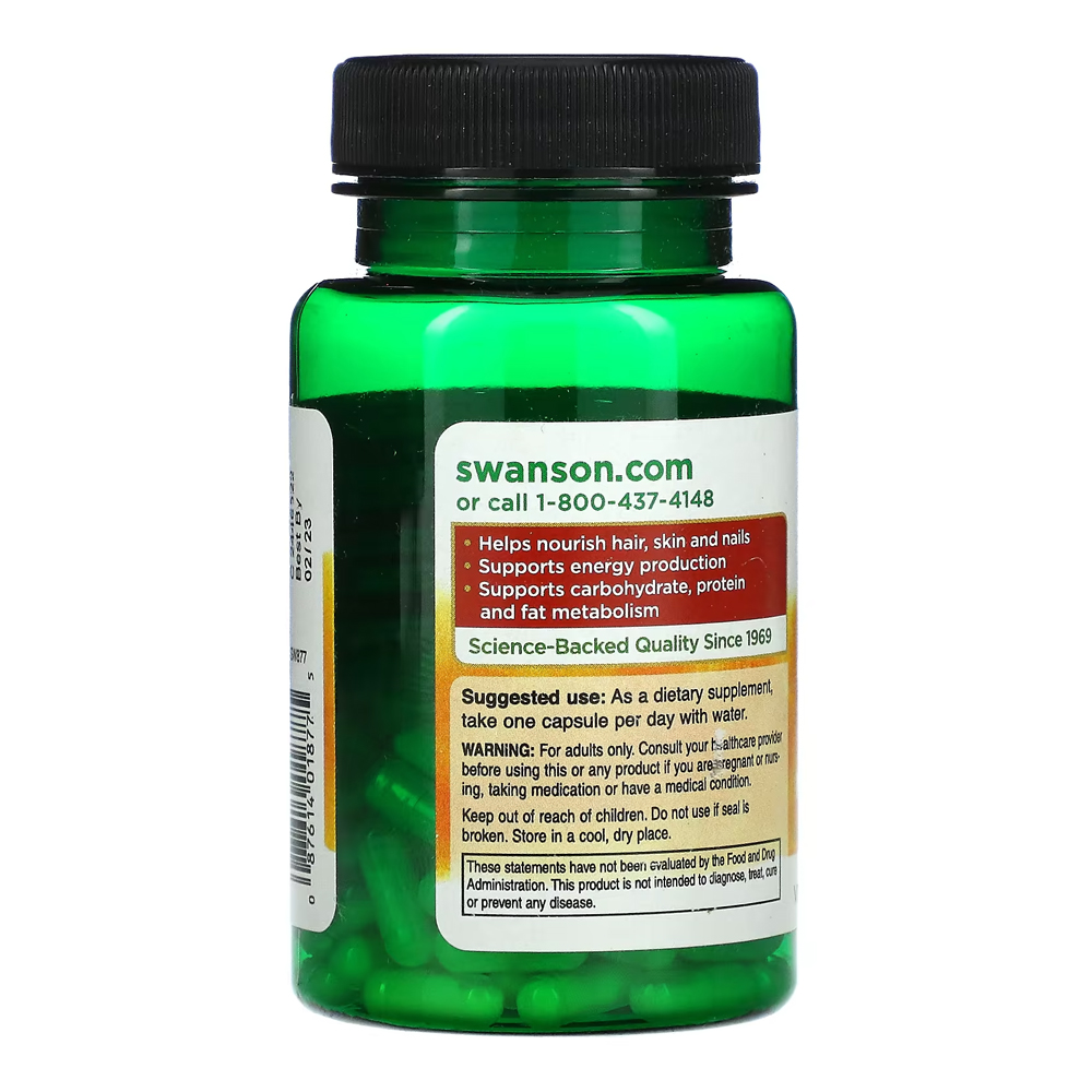 5000mcg Biotin and Hair Skin Nails Swanson 100Caps