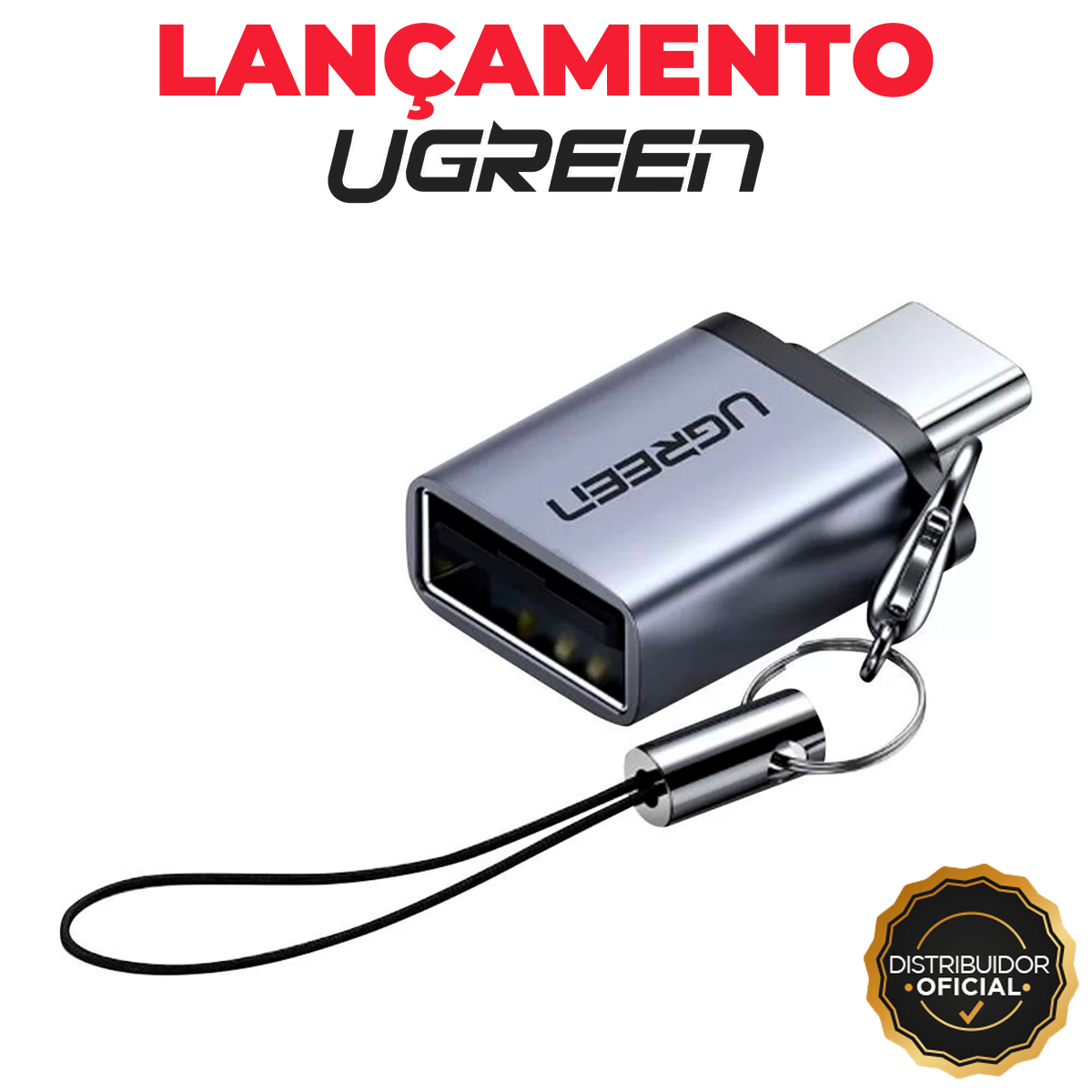 Ugreen adapter USB type Male for USB 3.0 female gray