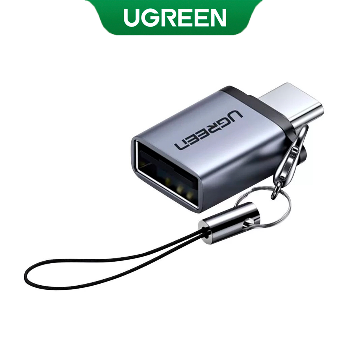Ugreen adapter USB type Male for USB 3.0 female gray