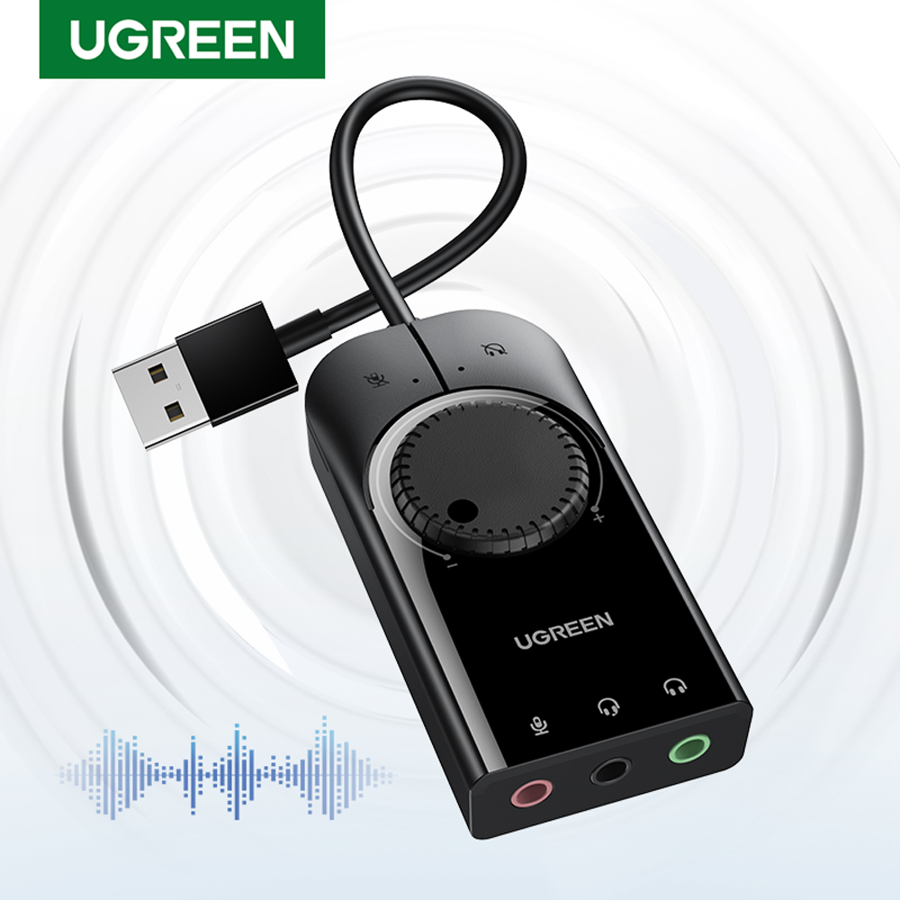 Ugreen External Audio Adapter 3 in 1 interface. USB 2.0 15cm