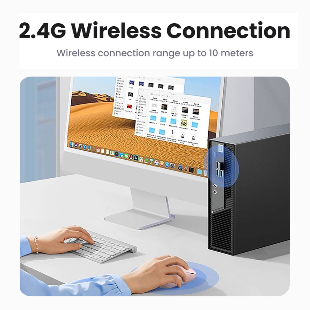 Ugreen wireless mouse 2400dpi 2.4Ghz pink