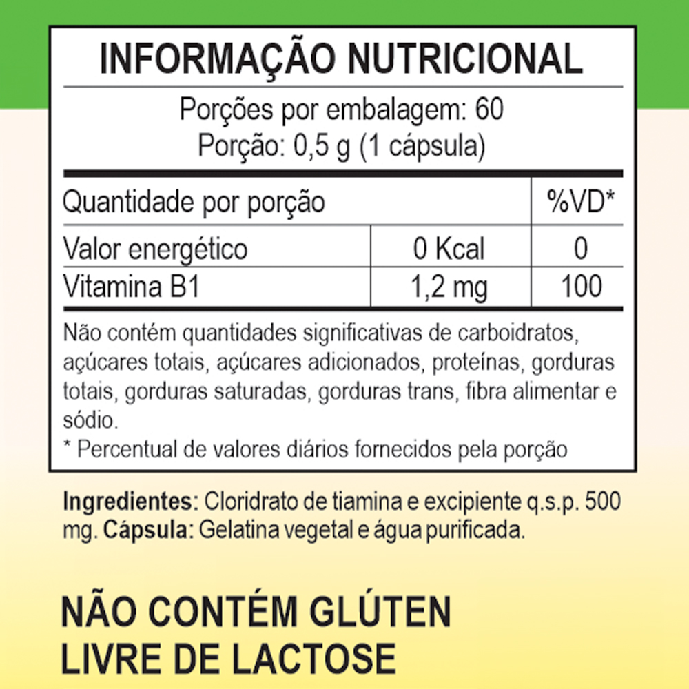 Vitamin B1 Thiamine 500mg Unilife 60 capsules