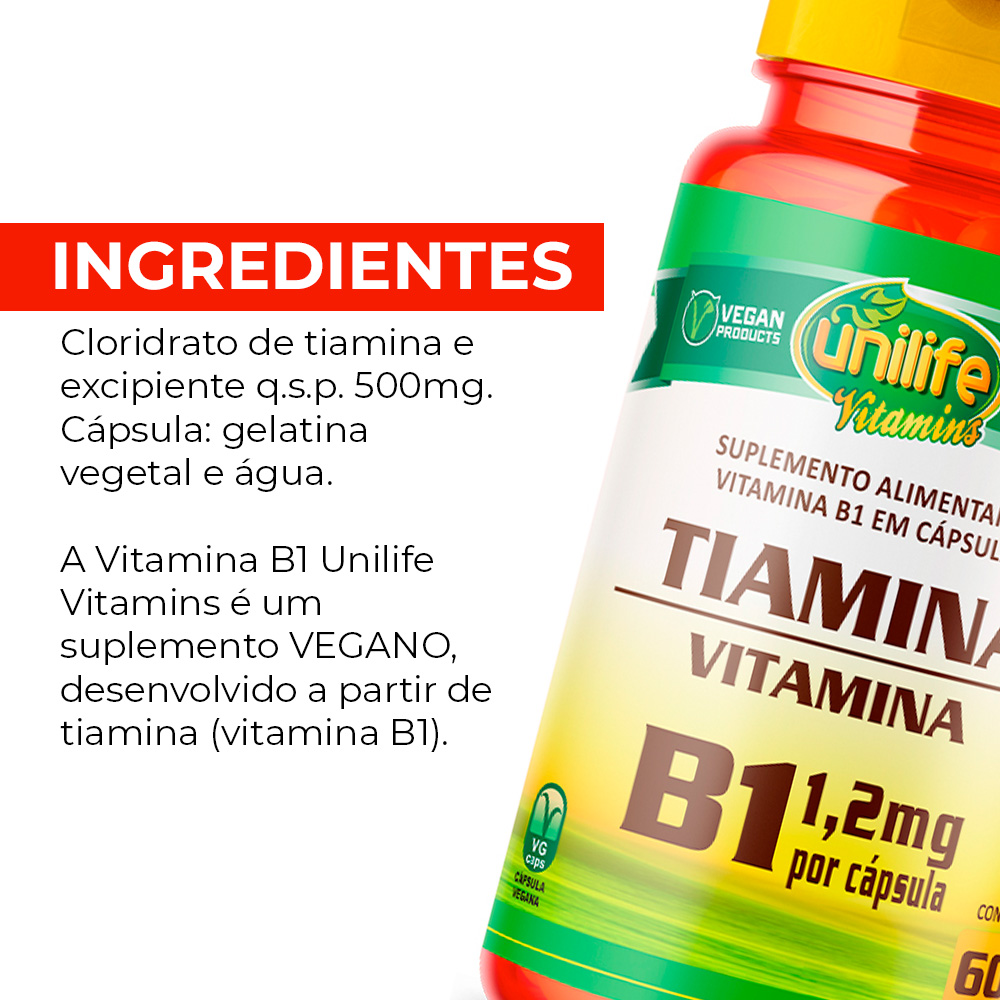 Vitamin B1 Thiamine 500mg Unilife 60 capsules