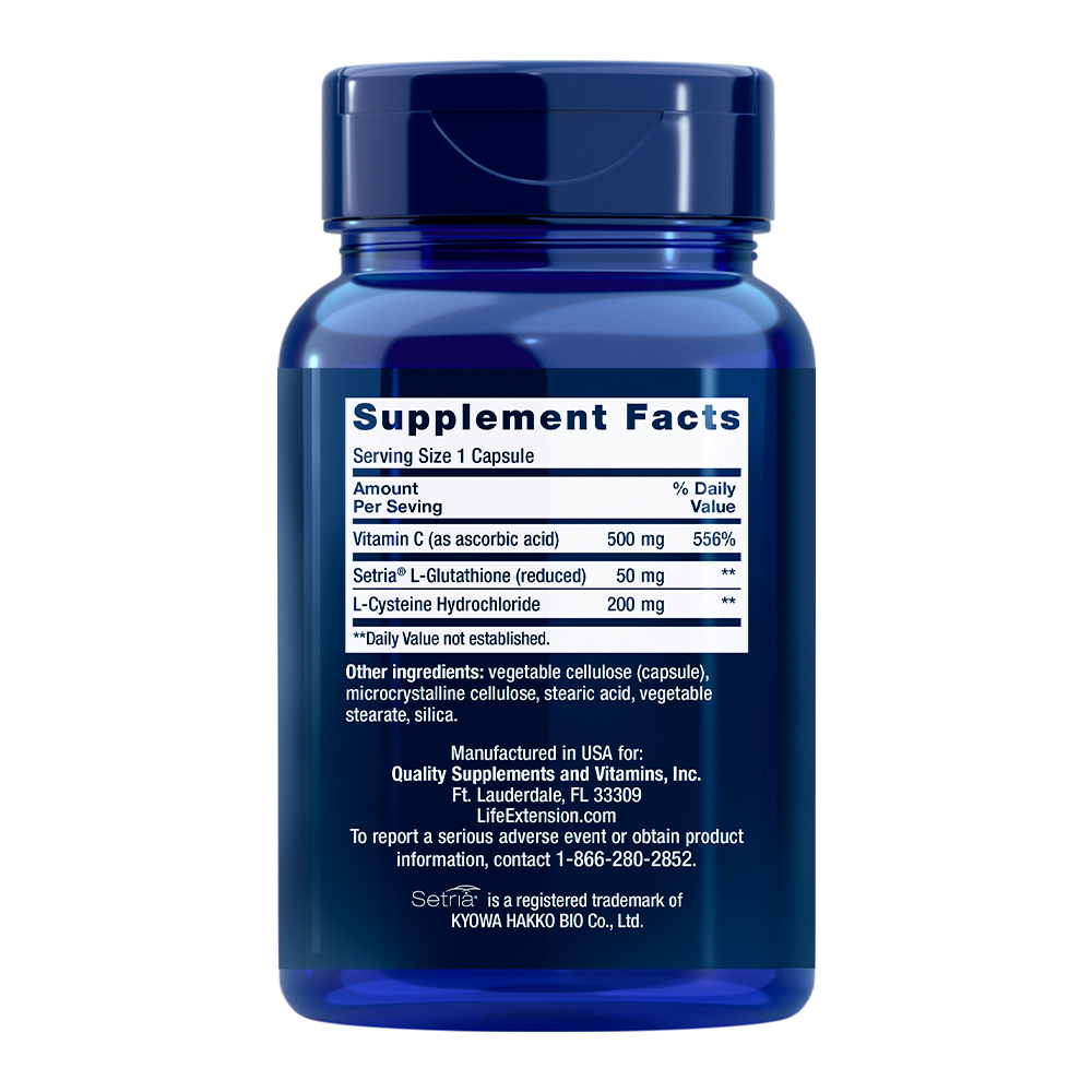 Glutathione cysteine and c life extension 100caps imported