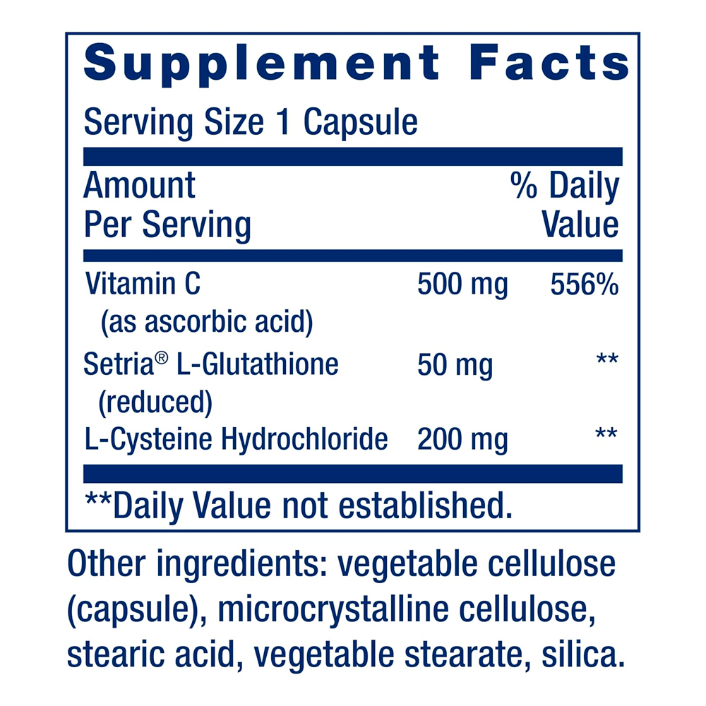 Glutathione cysteine and c life extension 100caps imported