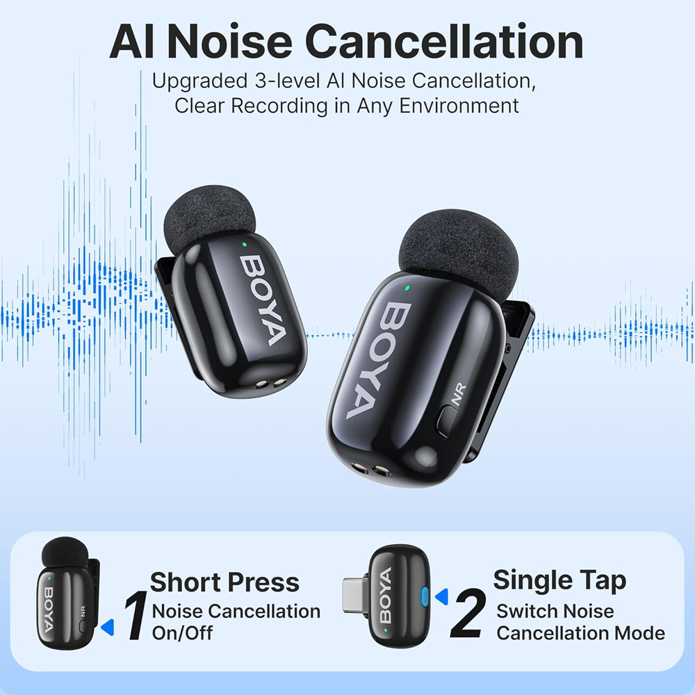 BOYA MINI-12 Wireless Microphone Android/IOS Black