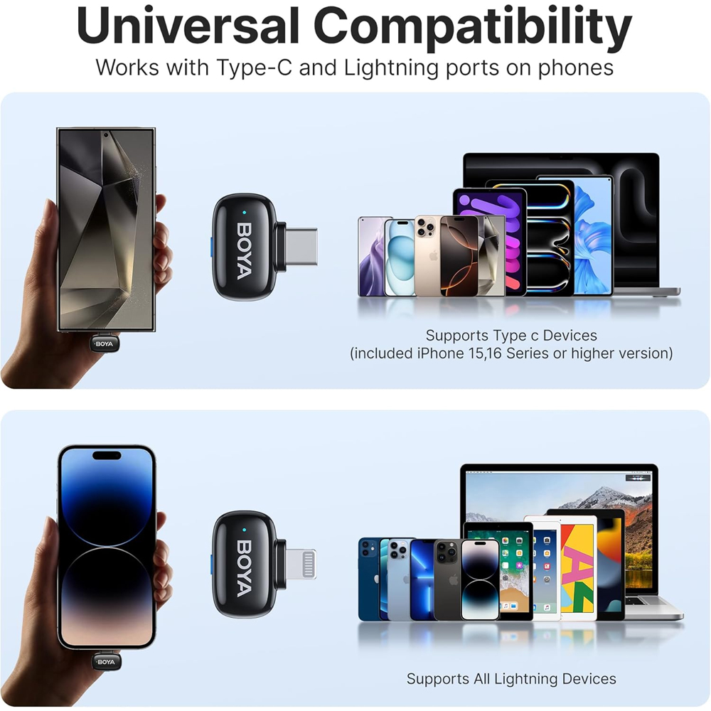 BOYA MINI-12 Wireless Microphone Android/IOS Black