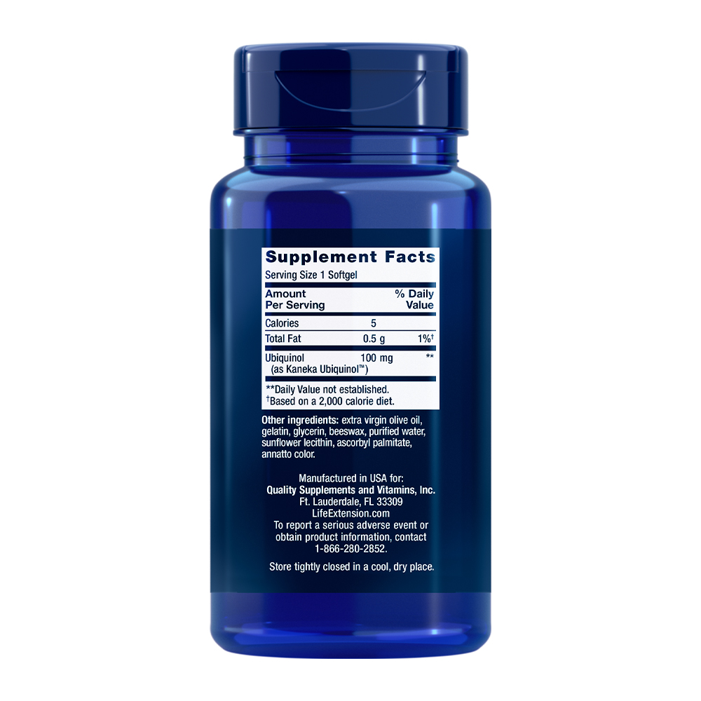 Super ubiquinol COQ10 100mg Life Extension 60 Softgels