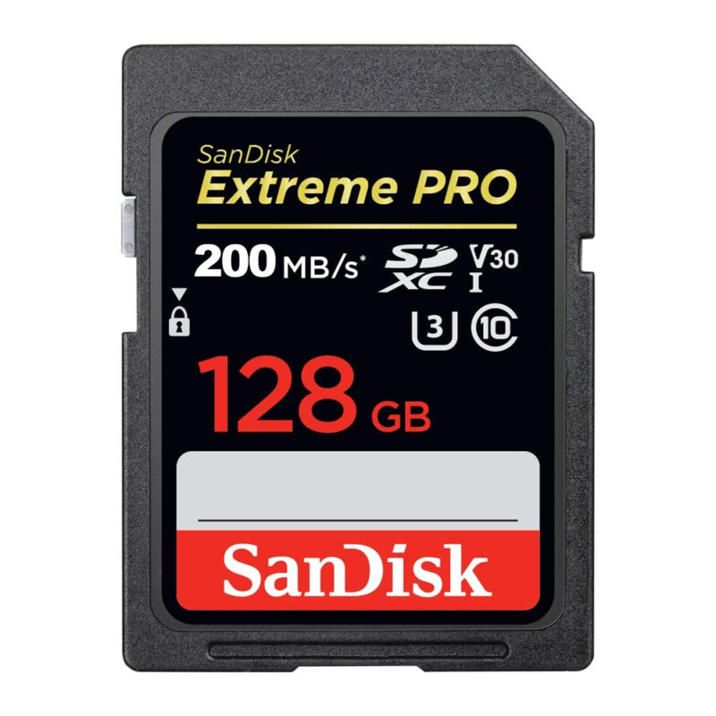 Sandisk 128gb Extreme Pro V30 200Mbs Sdxc Memory Card